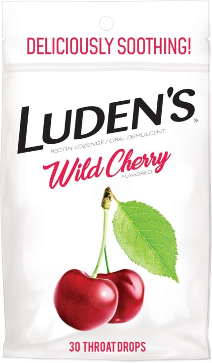 Luden's Wild Cherry Throat Drops | Deliciously Soothing | 30 Drops | 1