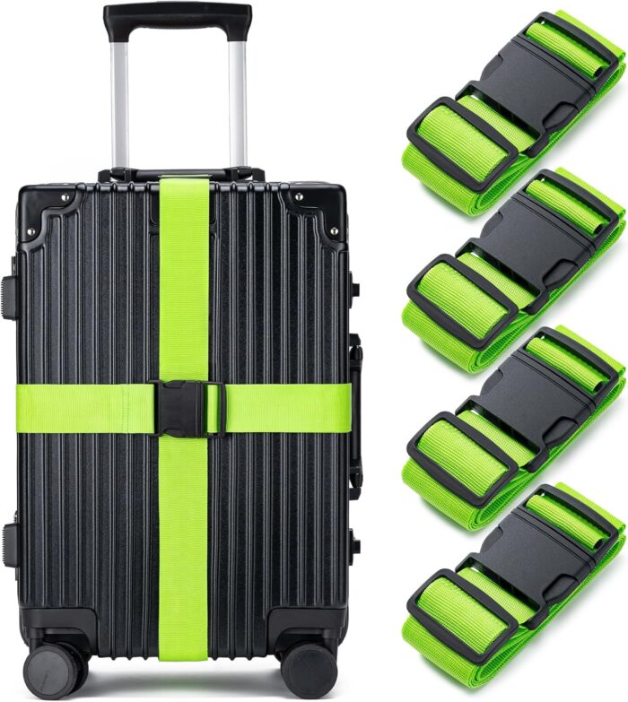 Luggage Straps for Suitcases 4 Pack, TSA Approved Travel Essentials,