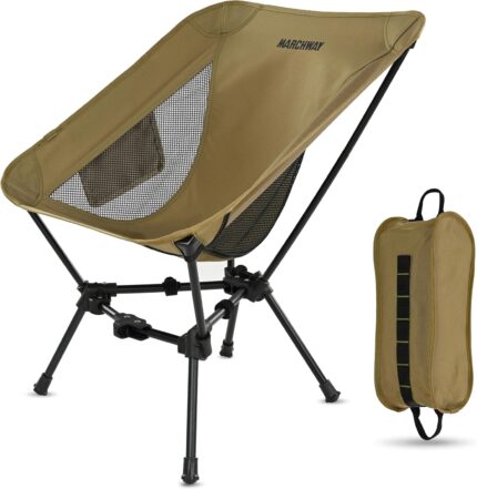 MARCHWAY Lightweight Folding Camping Chair, Stable Portable Compact