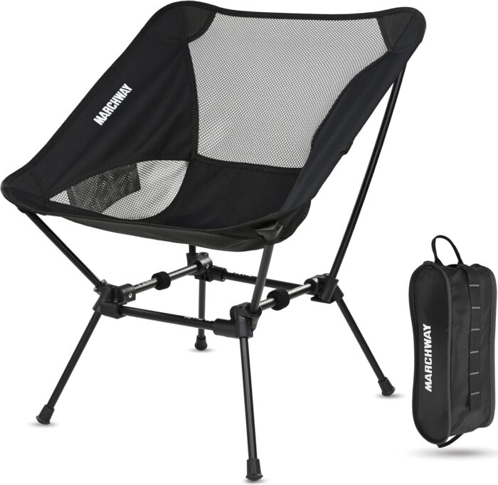MARCHWAY Ultralight Folding Camping Chair, Heavy Duty Portable Compact