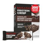 MUSASHI Protein Crisp Bar, 20g Protein, 4g Total Sugars, Chocolate