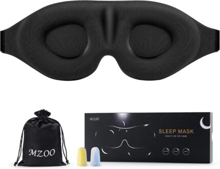 MZOO Sleep Eye Mask for Side Sleeper Men Women, Zero Eye Pressure 3D