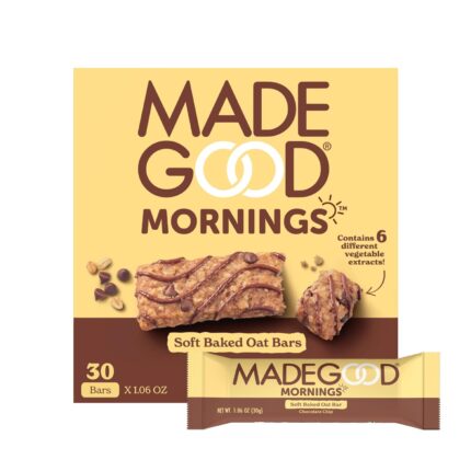 MadeGood Mornings Soft Baked Breakfast Bars, Chocolate Chip, 1.06 Oz