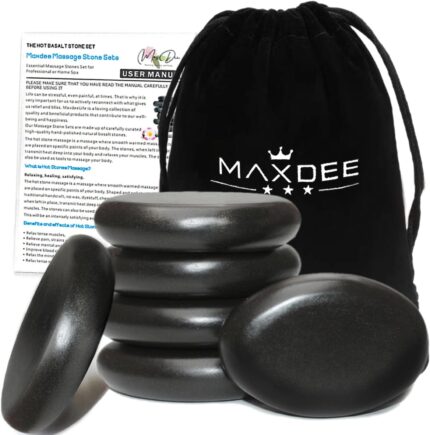 Maxdee Massage Stones Essential Hot Stones for Massage, 6 Large Hot