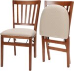 Meco STAKMORE School House Folding Chair, Wood, Cherry Finish, Set of