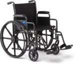 Medline Comfortable Folding Wheelchair with Swing-Back Desk-Length
