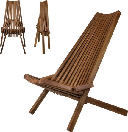 Melino Wooden Folding Chair for Outdoor - Low Profile Acacia Wood