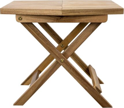 Melino Wooden Folding Table - Natural Acacia Wooden Small Foldable End