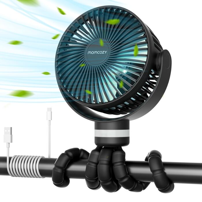 Momcozy 8000mAh Portable Stroller Fan, 27H Ultra-long Battery Life