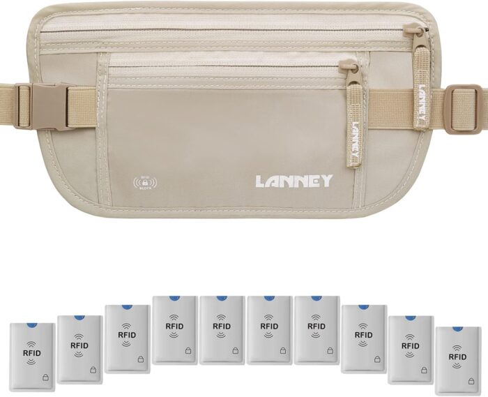 Money Belt for Travel Women and Men Slim Hidden Travel Wallet with