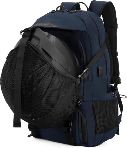 Motorcycle Helmet Backpack 50L, Blue Water-resistant 1680D Oxford