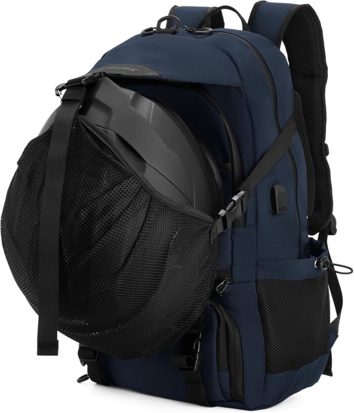 Motorcycle Helmet Backpack 50L, Blue Water-resistant 1680D Oxford