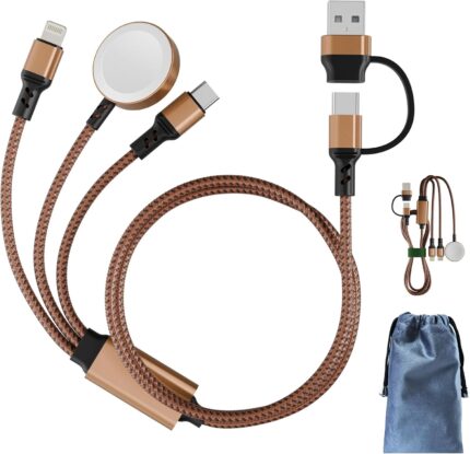 Multi 3 in 2 Charging Cable for Apple Watch Charger, Travel for iPhone