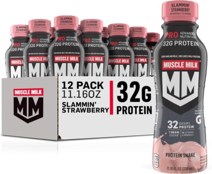 Muscle Milk Pro Advanced Nutrition Protein Shake, Slammin' Strawberry,