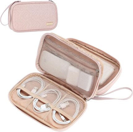 NISHEL Travel Cord Organizer Case, Double Layers Tech Electronic Bag,