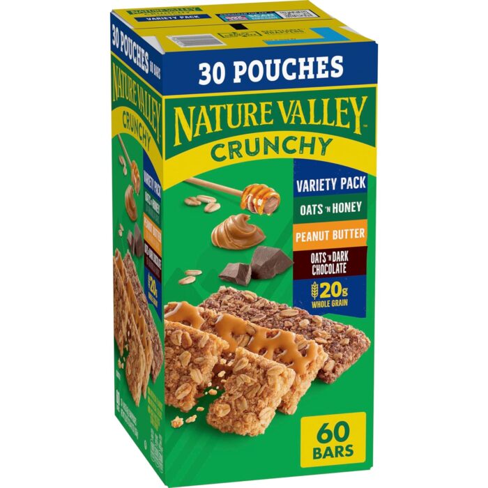 Nature Valley Crunchy Granola Bars, Value Pack, 60 Bars, 44.7 OZ Count