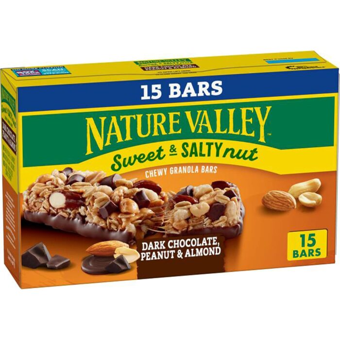Nature Valley Sweet and Salty Nut Bars, Dark Chocolate Peanut Almond,