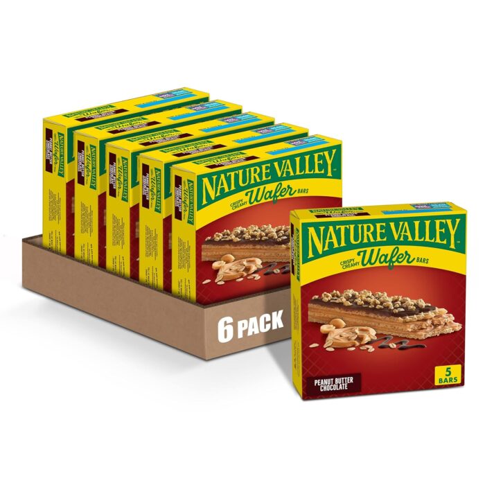 Nature Valley Wafer Bars, Peanut Butter Chocolate, 5 Bars, 6.5 OZ