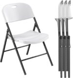 Nazhura 650 Weight Limit Heavy Duty Plastic Folding Chair with