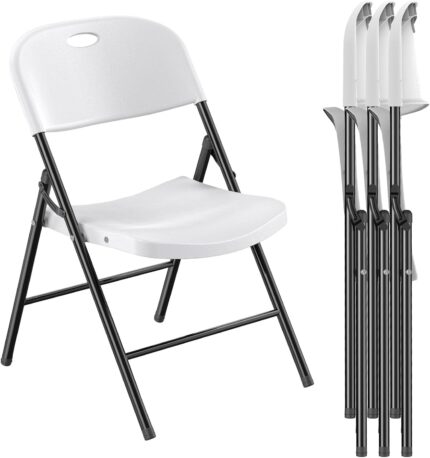Nazhura 650 Weight Limit Heavy Duty Plastic Folding Chair with