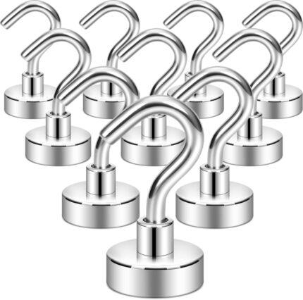 Neosmuk Magnetic Hooks,30lb+ Heavy Duty Earth Magnets with Hook for