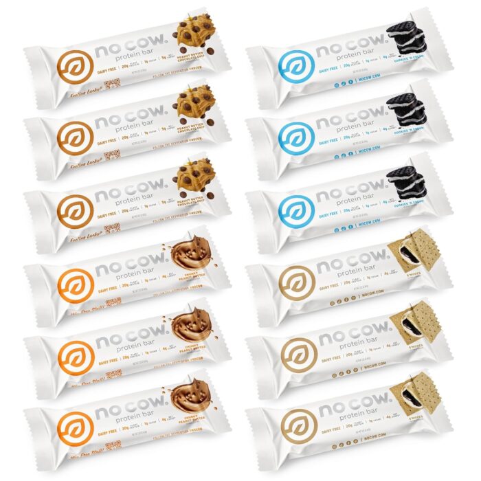 No Cow High Protein Bars, Original Variety Pack - Healthy Snacks, 20g