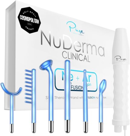 NuDerma Clinical Skin Therapy Wand - Portable Skin Therapy Machine w 6