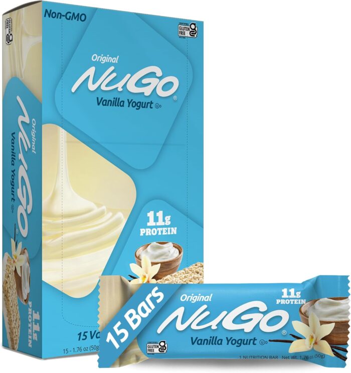NuGo Protein Bar, Vanilla Yogurt, 11g Protein, 170 Calories, Gluten