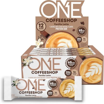 ONE Coffee Shop Caffeinated Protein Bars, Vanilla Latte, Gluten Free