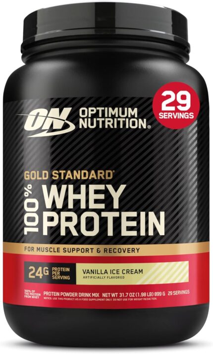 Optimum Nutrition Gold Standard 100% Whey Protein Powder, Vanilla Ice