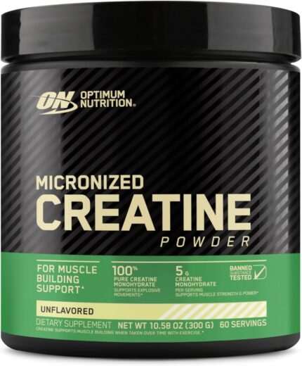 Optimum Nutrition Micronized Creatine Monohydrate Powder, Unflavored,