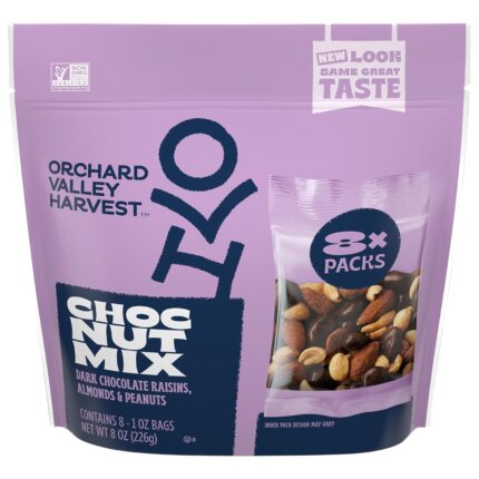 Orchard Valley Harvest Choc Nut Mix Multipack, 1 oz (Pack of 8), Dark