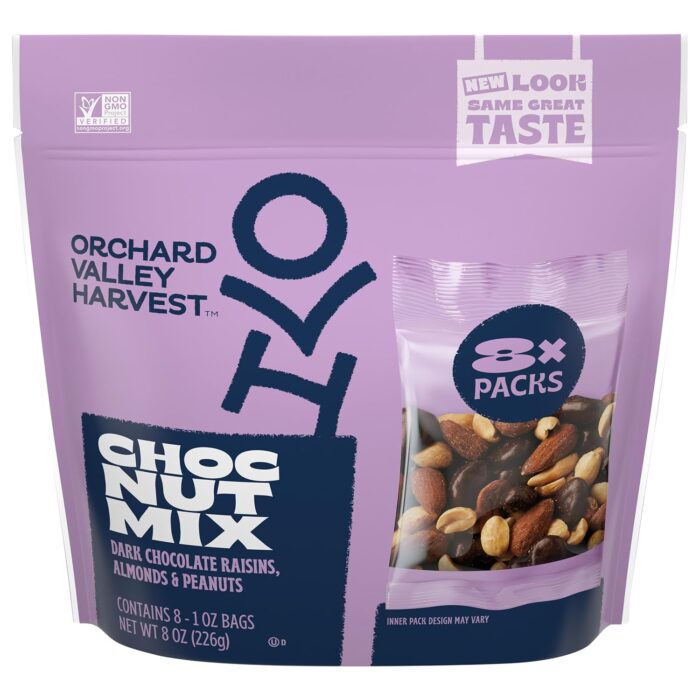 Orchard Valley Harvest Choc Nut Mix Multipack, 1 oz (Pack of 8), Dark