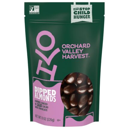Orchard Valley Harvest Dark Chocolate Dipped Almonds, Gluten Free,