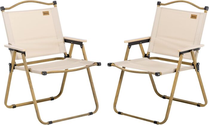 Outsunny 2 Pack Folding Camping Chair, Lightweight & Portable Beach