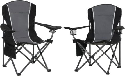 Oversized Camping Folding Chair, Heavy Duty Outdoor Chair with