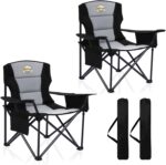 Oversized Folding Camping Chairs - 450 LBS Support Heavy Duty Camp