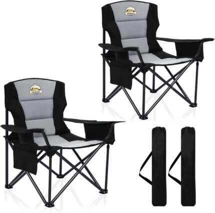 Oversized Folding Camping Chairs - 450 LBS Support Heavy Duty Camp