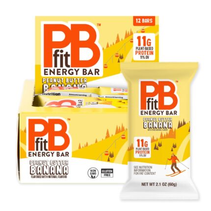 PBfit Peanut Butter Banana Energy Bars, 11g Protein, 5g Fiber, Gluten