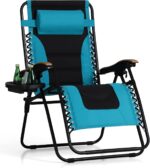 PHI VILLA XXL Oversized Padded Zero Gravity Chair, Foldable Patio