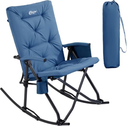 PORTAL Folding Rocking Chair Indoor & Outdoor Thick Padded Rocking