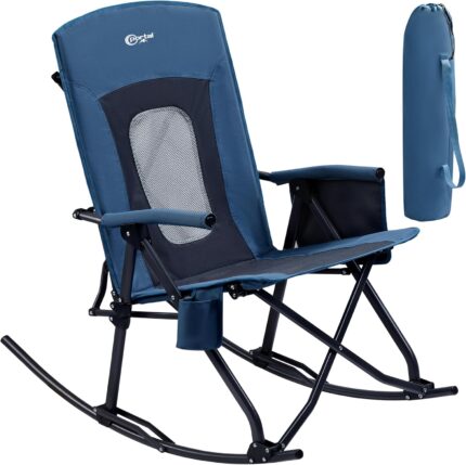 PORTAL Oversized Folding Rocking Camping Chair Portable Outdoor Rocker
