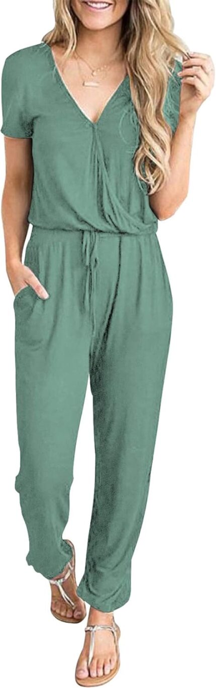 PRETTYGARDEN Jumpsuits for Women 2025 Spring Summer Casual Dressy