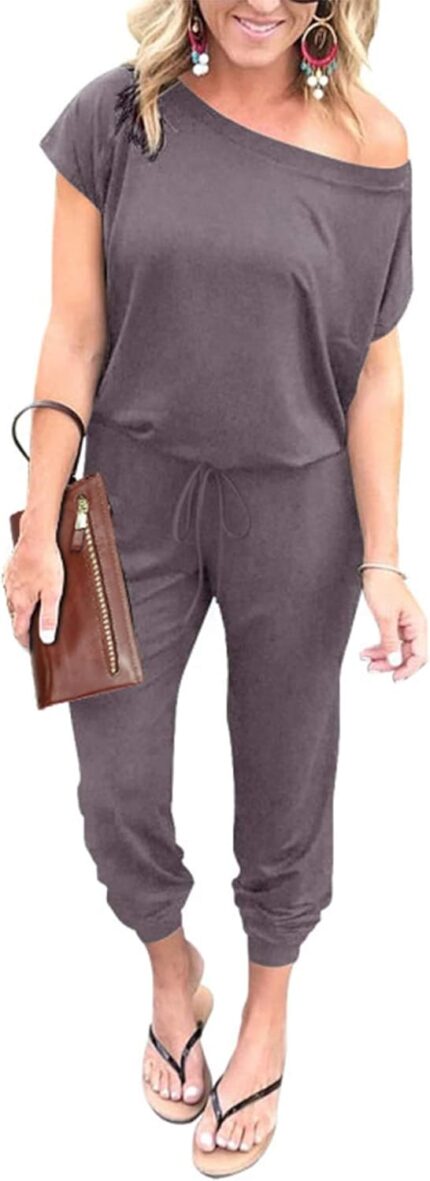 PRETTYGARDEN Jumpsuits for Women 2025 Summer Dressy Off Shoulder