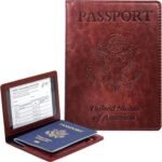 Passport Holder Cover Wallet Case RFID Blocking Leather Card Slot