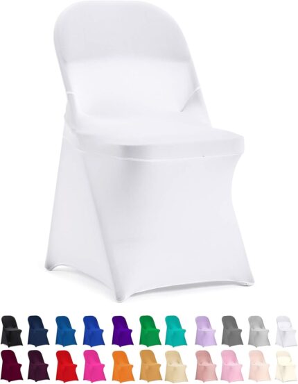 Peomeise Stretch Spandex Folding Chair Cover for Wedding Party Dining