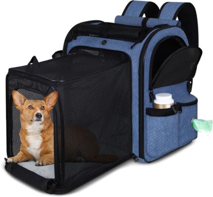 Petskd Expandable Pet Carrier Backpack for Small Medium Dog and Cat,