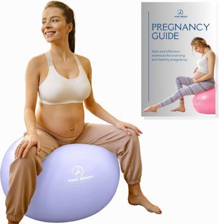 ProBody Pilates Pregnancy Ball - Yoga Ball for Pregnancy with Book,