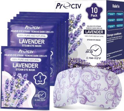 ProCIV 10 Packs Lavender Steam Eye Masks, Heated Eye Masks for Dark