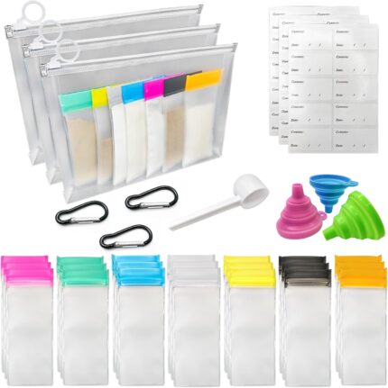 Protein Powder Travel Container Set, Reusable Powder Supplement